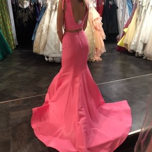 Sherri Hill Taffeta Two-Piece Mermaid Gown
